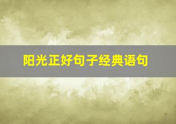 阳光正好句子经典语句