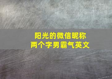 阳光的微信昵称两个字男霸气英文