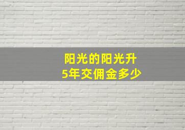 阳光的阳光升5年交佣金多少