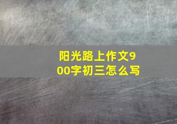 阳光路上作文900字初三怎么写