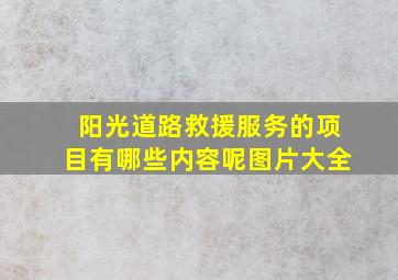 阳光道路救援服务的项目有哪些内容呢图片大全