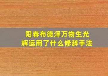 阳春布德泽万物生光辉运用了什么修辞手法