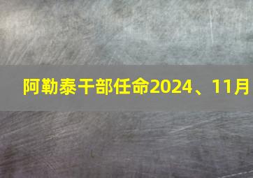 阿勒泰干部任命2024、11月