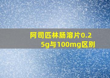 阿司匹林肠溶片0.25g与100mg区别