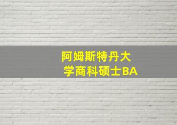 阿姆斯特丹大学商科硕士BA