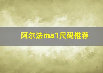 阿尔法ma1尺码推荐