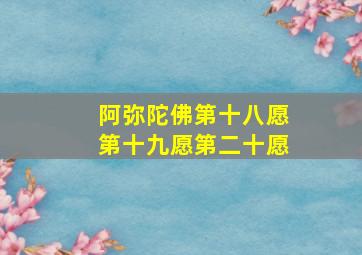 阿弥陀佛第十八愿第十九愿第二十愿