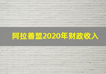 阿拉善盟2020年财政收入