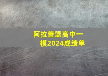 阿拉善盟高中一模2024成绩单