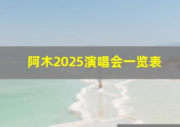 阿木2025演唱会一览表