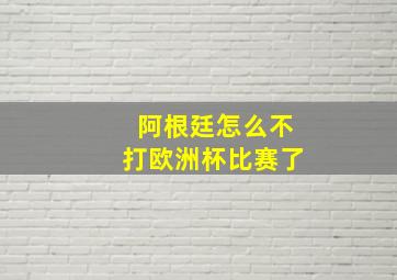 阿根廷怎么不打欧洲杯比赛了