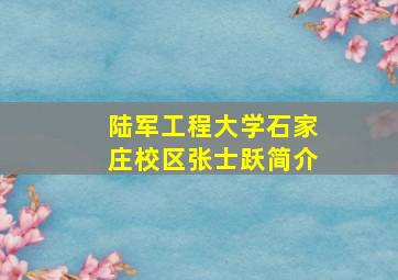 陆军工程大学石家庄校区张士跃简介