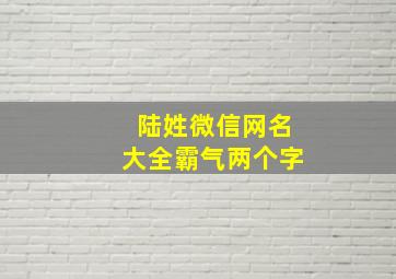 陆姓微信网名大全霸气两个字