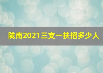 陇南2021三支一扶招多少人