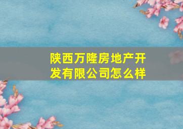 陕西万隆房地产开发有限公司怎么样