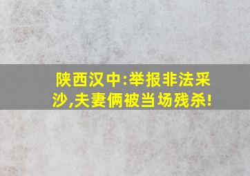 陕西汉中:举报非法采沙,夫妻俩被当场残杀!