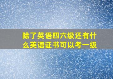 除了英语四六级还有什么英语证书可以考一级