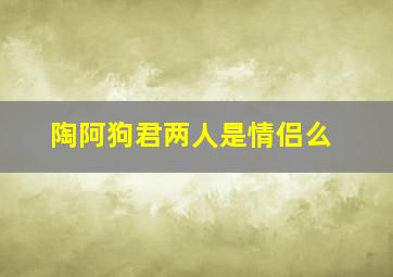 陶阿狗君两人是情侣么