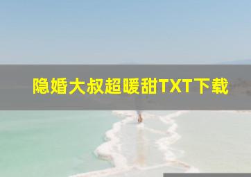 隐婚大叔超暖甜TXT下载