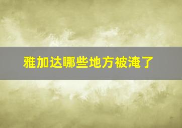 雅加达哪些地方被淹了