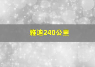 雅迪240公里