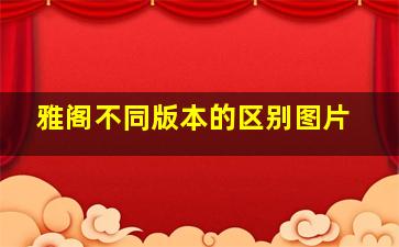 雅阁不同版本的区别图片