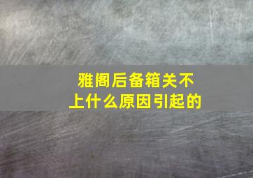 雅阁后备箱关不上什么原因引起的