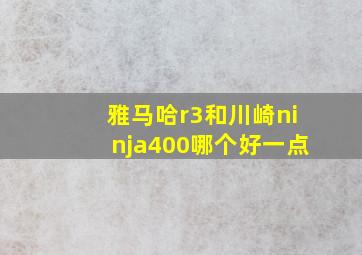 雅马哈r3和川崎ninja400哪个好一点