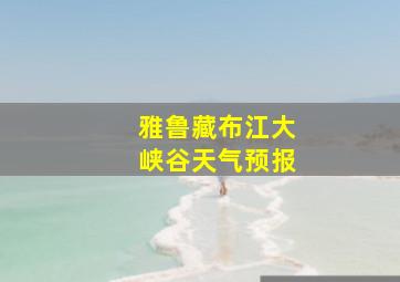 雅鲁藏布江大峡谷天气预报