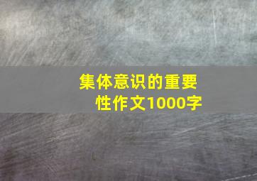 集体意识的重要性作文1000字