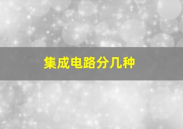 集成电路分几种