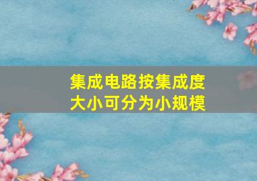 集成电路按集成度大小可分为小规模