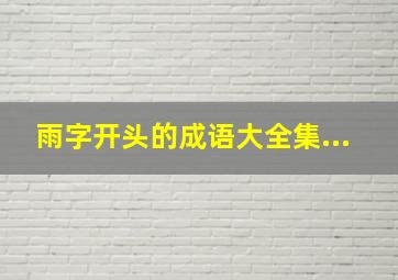 雨字开头的成语大全集...