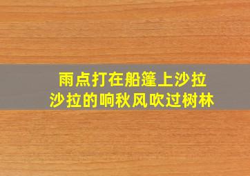 雨点打在船篷上沙拉沙拉的响秋风吹过树林