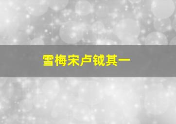 雪梅宋卢钺其一