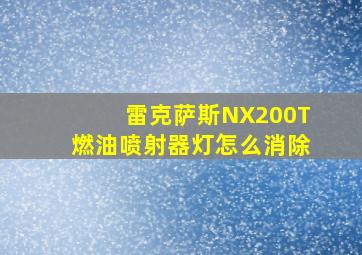 雷克萨斯NX200T燃油喷射器灯怎么消除