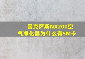 雷克萨斯NX200空气净化器为什么有SM卡