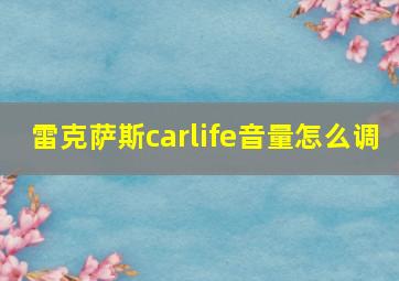 雷克萨斯carlife音量怎么调