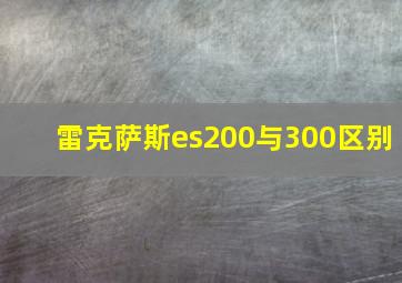 雷克萨斯es200与300区别