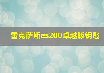 雷克萨斯es200卓越版钥匙