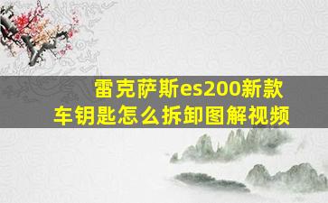 雷克萨斯es200新款车钥匙怎么拆卸图解视频