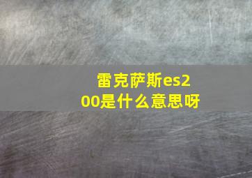 雷克萨斯es200是什么意思呀