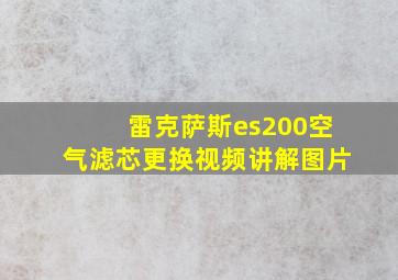 雷克萨斯es200空气滤芯更换视频讲解图片