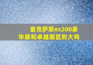 雷克萨斯es200豪华版和卓越版区别大吗