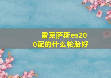 雷克萨斯es200配的什么轮胎好