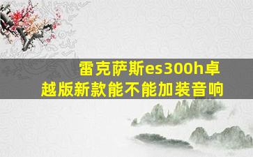 雷克萨斯es300h卓越版新款能不能加装音响