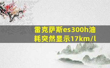 雷克萨斯es300h油耗突然显示17km/l