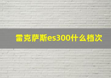 雷克萨斯es300什么档次