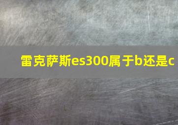 雷克萨斯es300属于b还是c