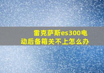 雷克萨斯es300电动后备箱关不上怎么办